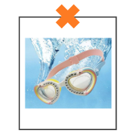 Duikbril hart glitter pastel